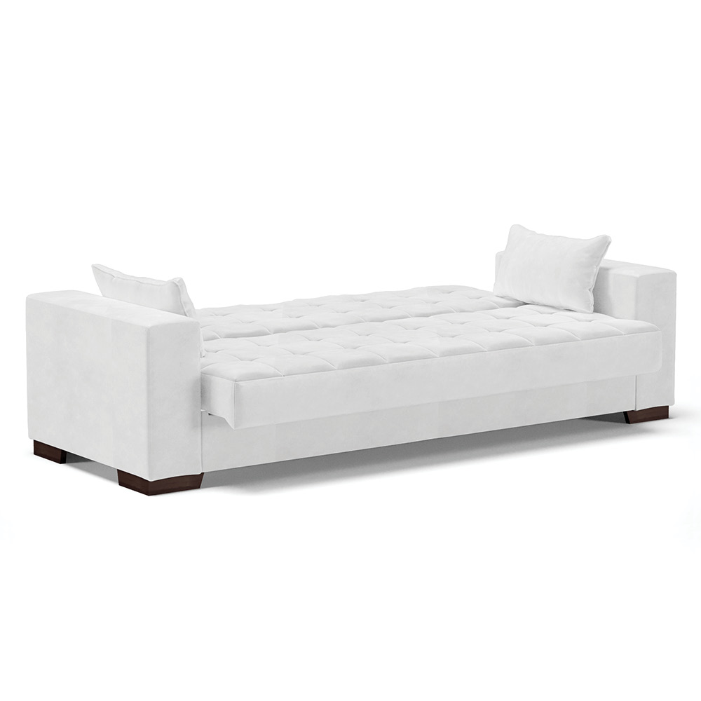 Sofá Cama 02 Lugares Lisboa Corano Branco  - D'Rossi