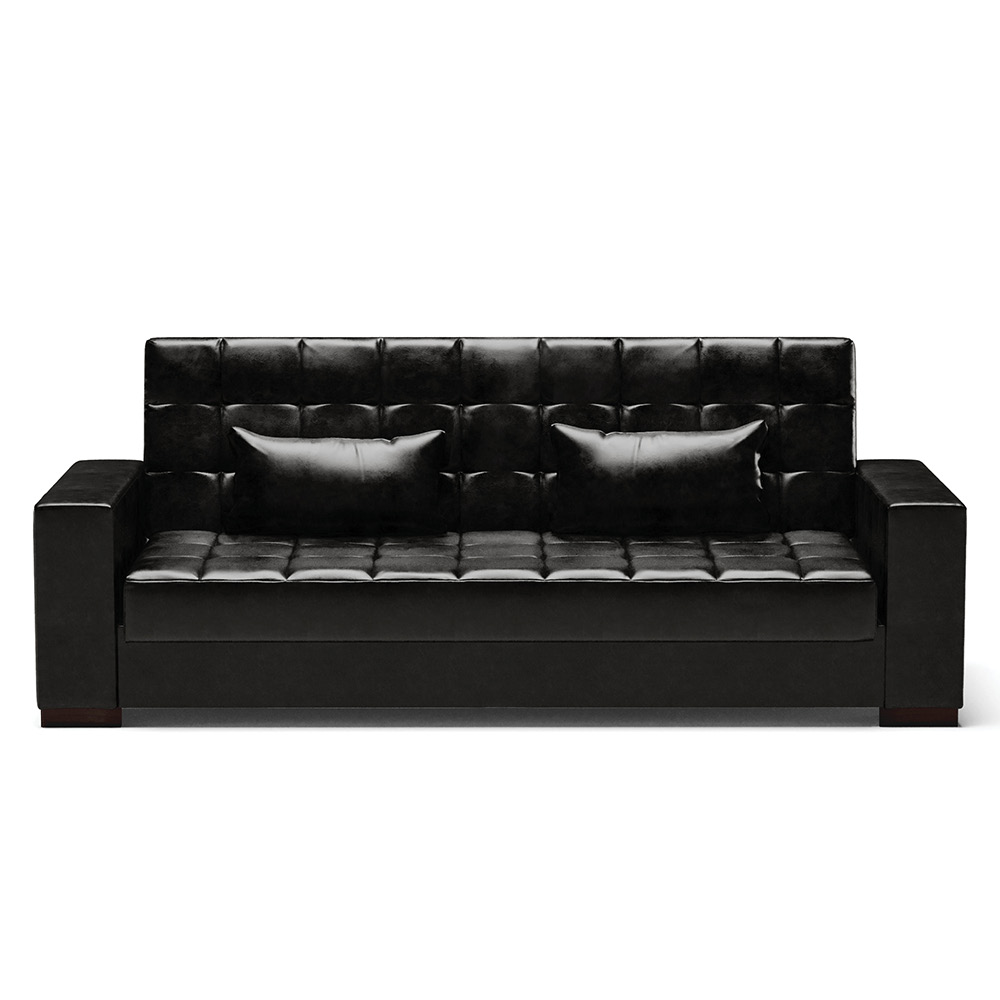 Sofá Cama 02 Lugares Lisboa Corano Preto  - D'Rossi