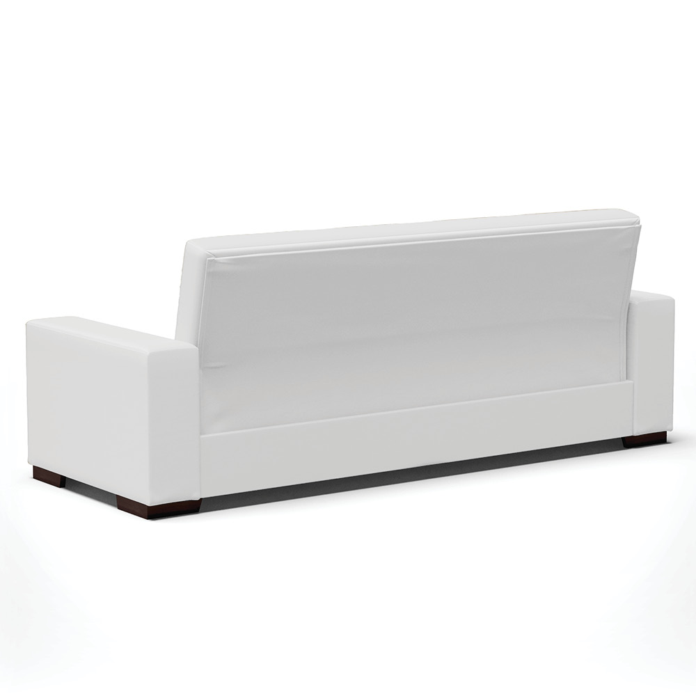 Sofá Cama 02 Lugares Lisboa Corino Branco - D'Rossi
