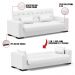 Sofá Cama 02 Lugares Lisboa Corino Branco - D'Rossi