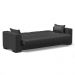 Sofá Cama 02 Lugares Lisboa Corino Preto - D'Rossi