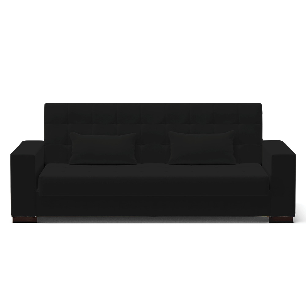 Sofá Cama 02 Lugares Lisboa Linho Preto A79  - D'Rossi