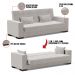 Sofá Cama 02 Lugares Lisboa Veludo Cinza  - D'Rossi