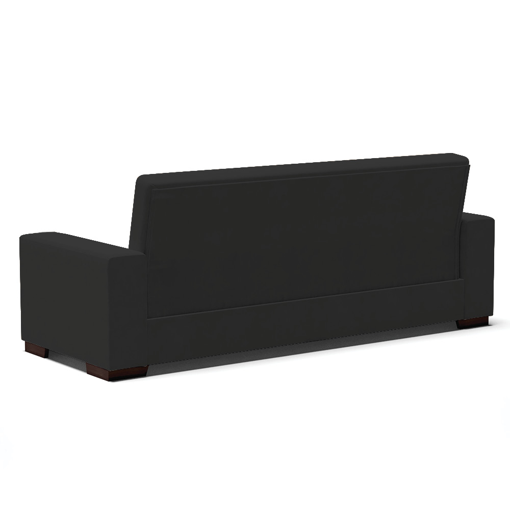 Sofá Cama 02 Lugares Lisboa Veludo Preto  - D'Rossi