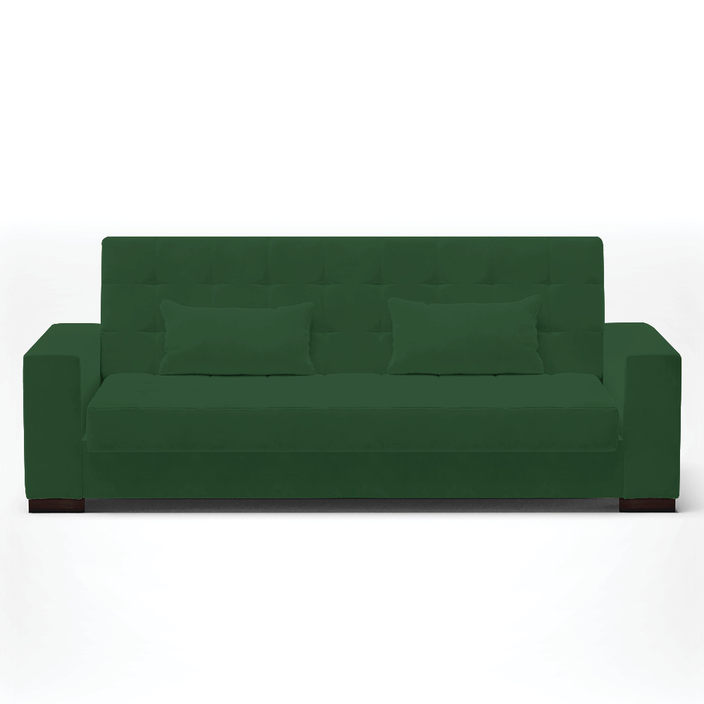 Sofá Cama 02 Lugares Lisboa Veludo Verde  - D'Rossi