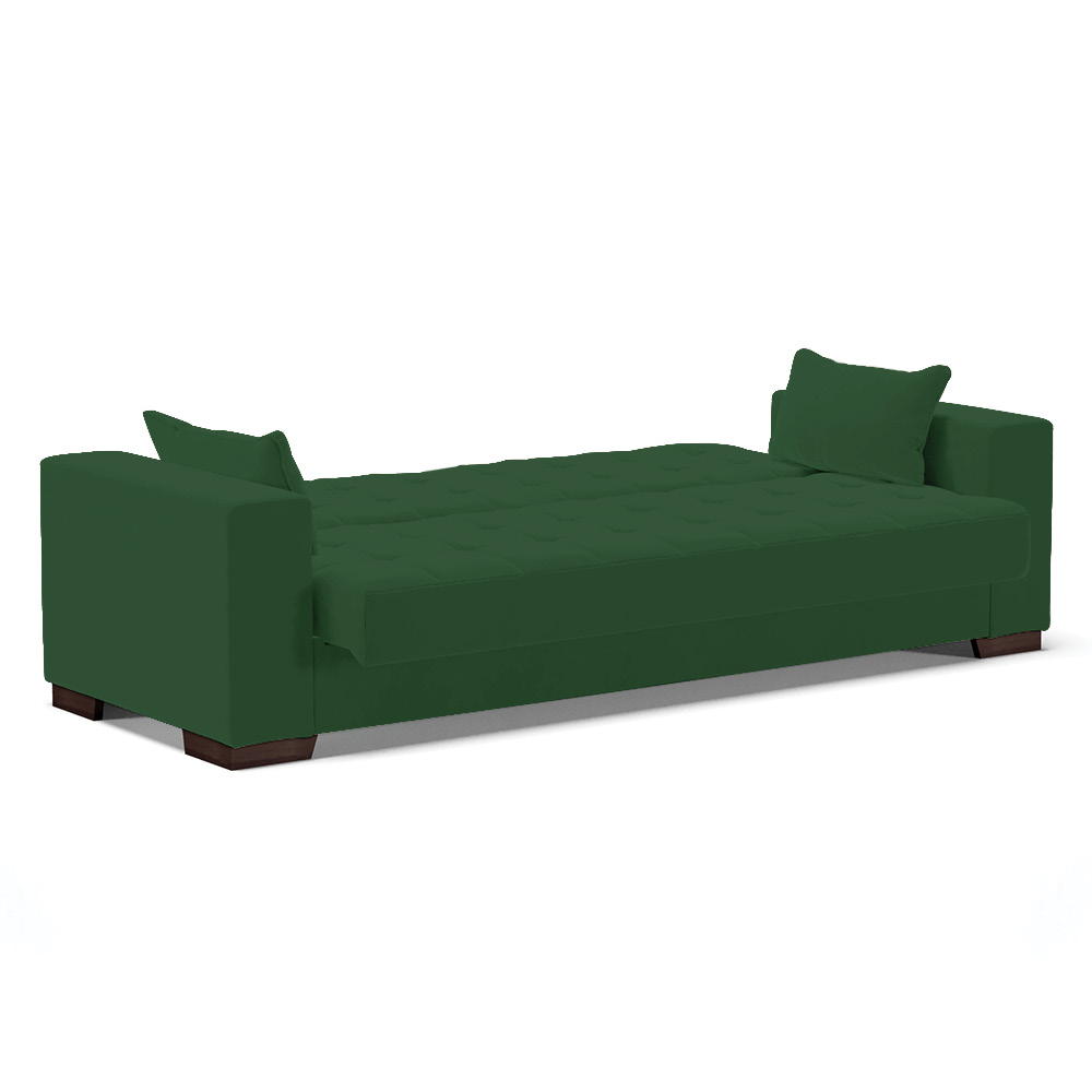 Sofá Cama 02 Lugares Lisboa Veludo Verde  - D'Rossi