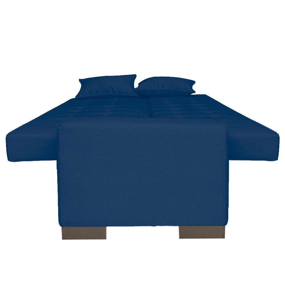 Sofá Cama 2 Lugares para Sala de Estar Lisboa Suede Azul Marinho - D'Rossi