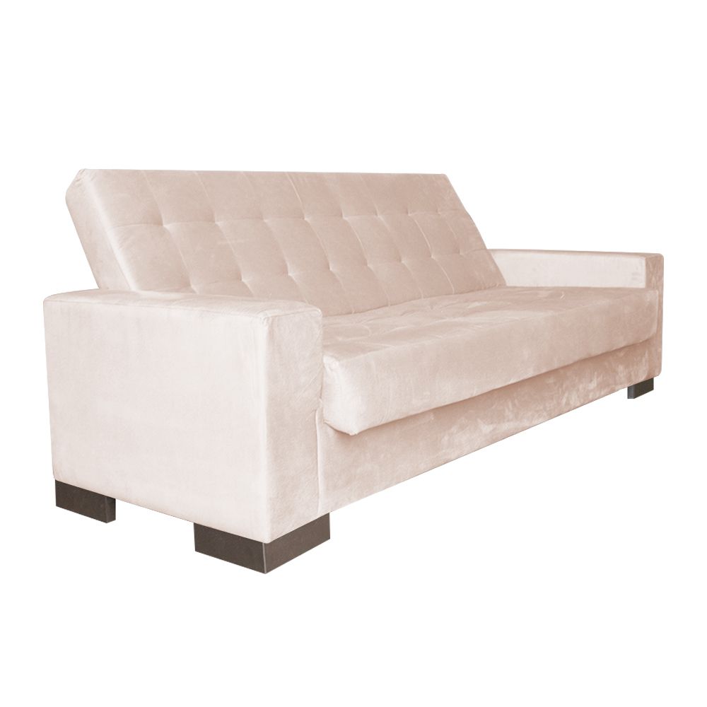 Sofá Cama 2 Lugares para Sala de Estar Lisboa Suede Bege - D'Rossi