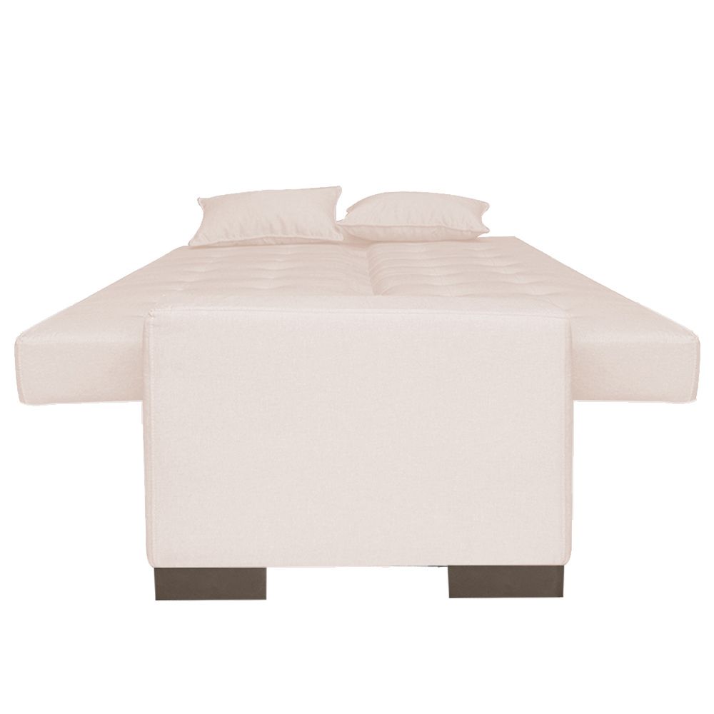 Sofá Cama 2 Lugares para Sala de Estar Lisboa Suede Bege - D'Rossi