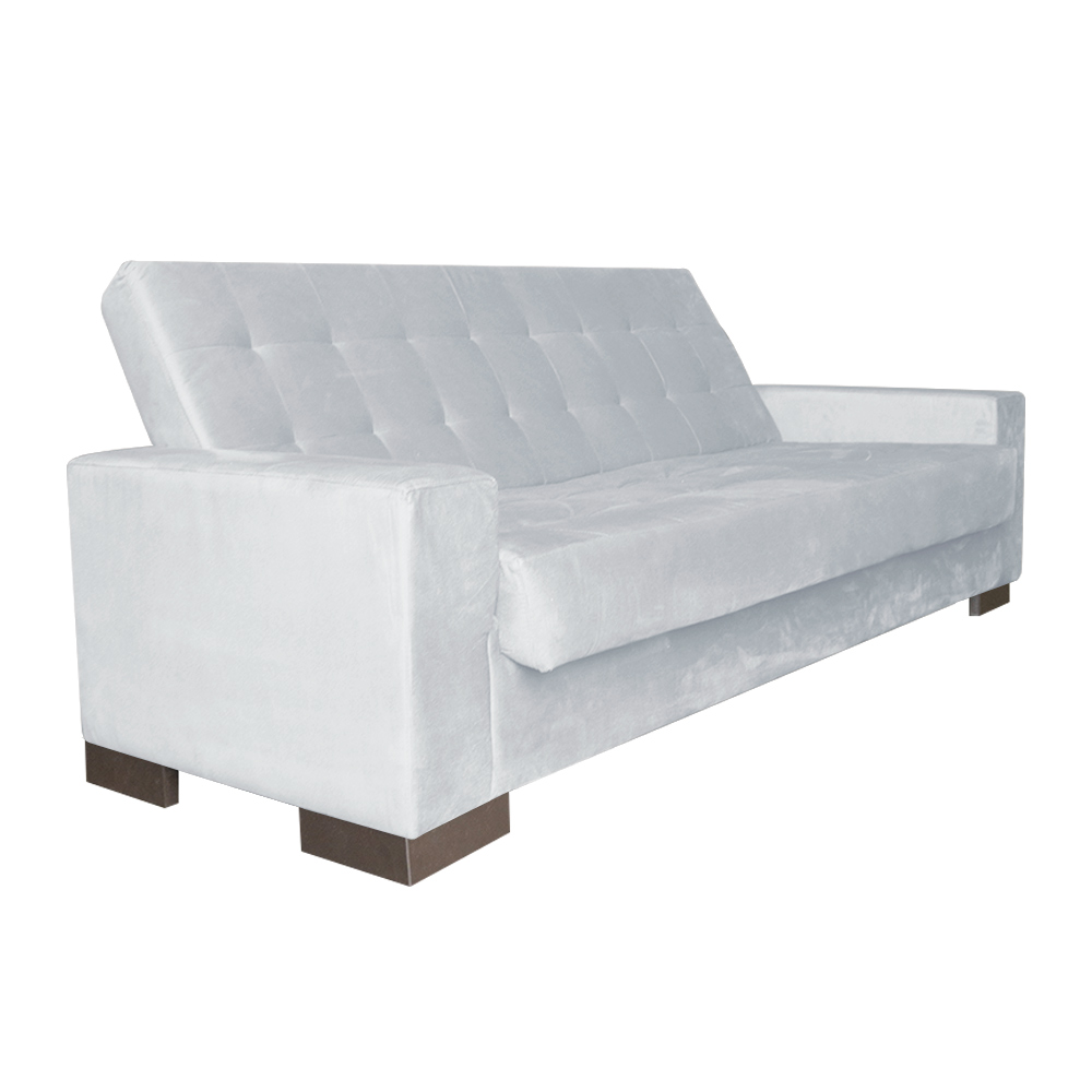Sofá Cama 2 Lugares para Sala de Estar Lisboa Suede Cinza - D'Rossi