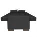 Sofá Cama 2 Lugares para Sala de Estar Lisboa Suede Preto - D'Rossi