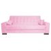 Sofá Cama 2 Lugares para Sala de Estar Lisboa Suede Rosa Bebê - D'Rossi
