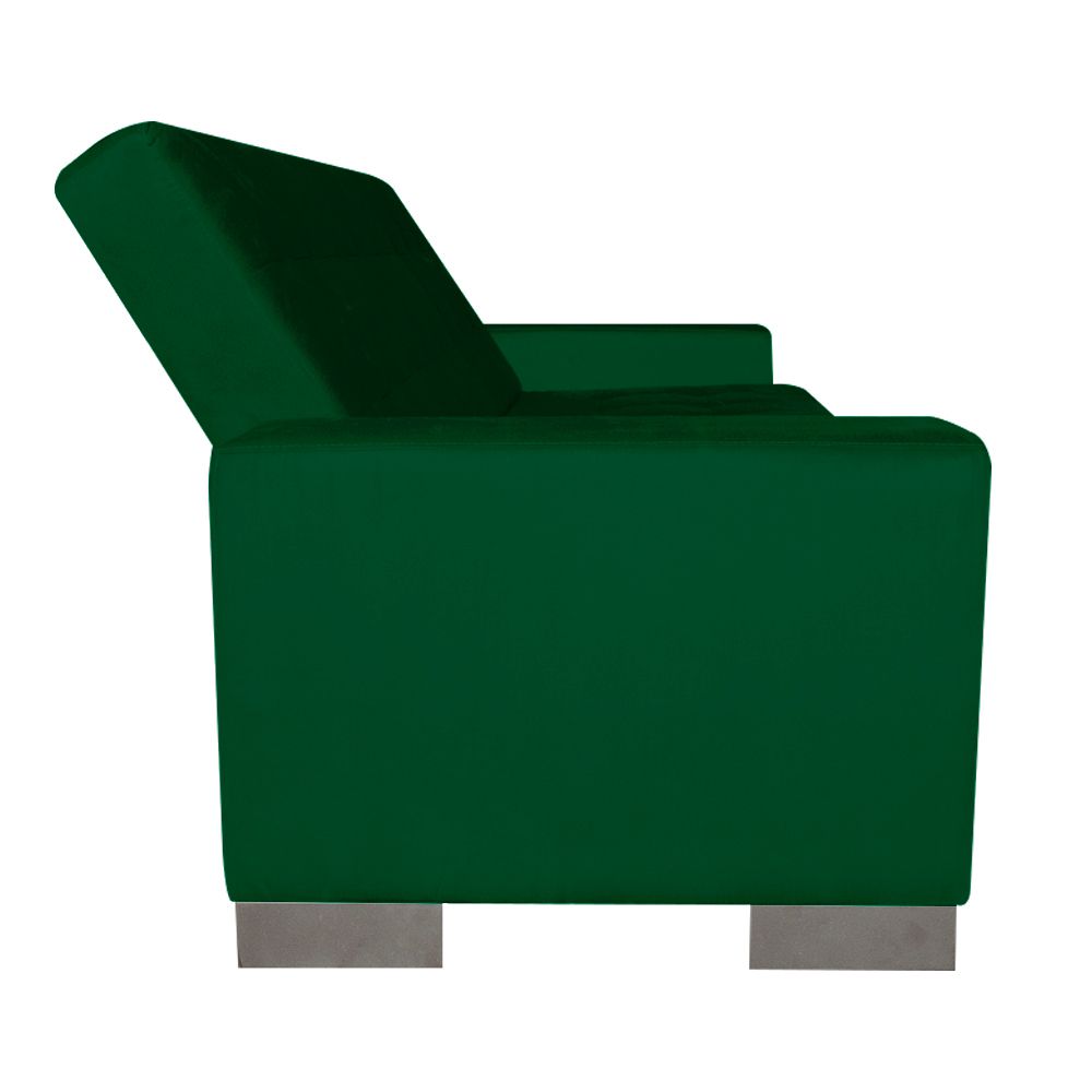 Sofá Cama 2 Lugares para Sala de Estar Lisboa Suede Verde - D'Rossi