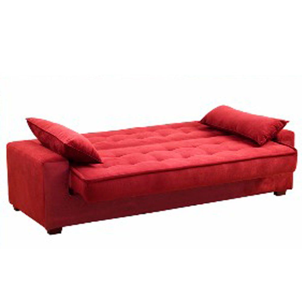 Sofá Cama 3 Lugares Speciale Montana Suede Pena Vinho D'Rossi