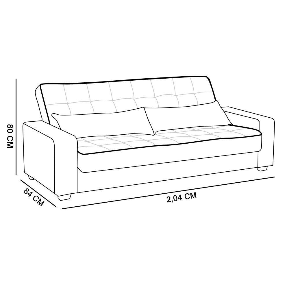 Sofá Cama 3 Lugares Speciale Montana Suede Pena Vinho D'Rossi