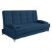 Sofá Cama Equador 193 cm Encosto Reclinável Veludo Azul Marinho Pés Plástico Cromado - D'Rossi