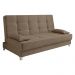 Sofá Cama Equador 193 cm Encosto Reclinável Veludo Cappucino Pés Plástico Cromado - D'Rossi
