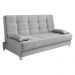 Sofá Cama Equador 193 cm Encosto Reclinável Veludo Cinza Pés Plástico Cromado - D'Rossi
