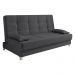 Sofá Cama Equador 193 cm Encosto Reclinável Veludo Grafite Pés Plástico Cromado - D'Rossi