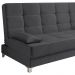 Sofá Cama Equador 193 cm Encosto Reclinável Veludo Grafite Pés Plástico Cromado - D'Rossi