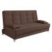 Sofá Cama Equador 193 cm Encosto Reclinável Veludo Marrom Pés Plástico Cromado - D'Rossi