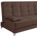 Sofá Cama Equador 193 cm Encosto Reclinável Veludo Marrom Pés Plástico Cromado - D'Rossi