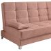 Sofá Cama Equador 193 cm Encosto Reclinável Veludo Rosê Pés Plástico Cromado - D'Rossi