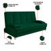 Sofá Cama Equador 193 cm Encosto Reclinável Veludo Verde Militar Pés Plástico Cromado - D'Rossi