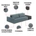 Sofá Ilha 2 Lugares Living 232cm Modulado Sala Lary Bouclê Azul/PU Pto K01 - D'Rossi