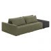 Sofá Ilha 2 Lugares Living 232cm Modulado Sala Lary Bouclê Verde/PU Pto K01 - D'Rossi