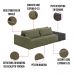 Sofá Ilha 2 Lugares Living 232cm Modulado Sala Lary Bouclê Verde/PU Pto K01 - D'Rossi