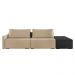 Sofá Ilha 2 Lugares Living 232cm Modulado Sala Lary Veludo Bege/PU Pto K01 - D'Rossi