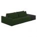 Sofá Ilha 2 Lugares Living 232cm Modulado Sala Lary Veludo Verde/PU Pto K01 - D'Rossi