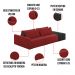 Sofá Ilha 2 Lugares Living 232cm Modulado Sala Lary Veludo Vermelho/PU Pto K01 - D'Rossi