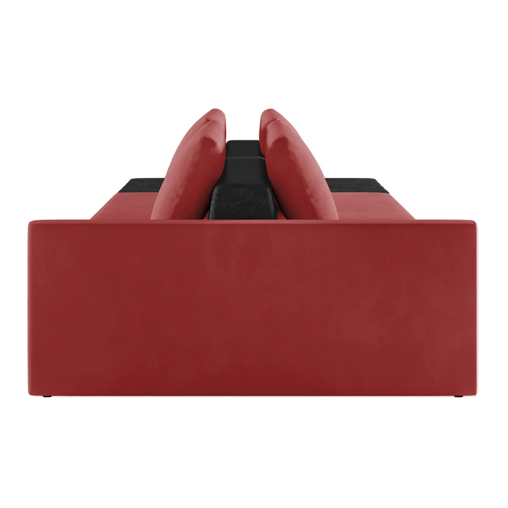 Sofá Ilha 2 Lugares Living 232cm Modulado Sala Lary Veludo Vermelho/PU Pto K01 - D'Rossi