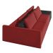 Sofá Ilha 2 Lugares Living 232cm Modulado Sala Lary Veludo Vermelho/PU Pto K01 - D'Rossi