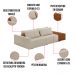 Sofá Ilha 2 Lugares Living 232cm Modulado para Sala Lary Bouclê Bege K01 - D'Rossi