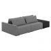 Sofá Ilha 2 Lugares Living 232cm Modulado para Sala Lary Linho Grafite/PU Pto K01 - D'Rossi