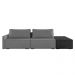 Sofá Ilha 2 Lugares Living 232cm Modulado para Sala Lary Linho Grafite/PU Pto K01 - D'Rossi