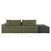 Sofá Ilha 2 Lugares Living 252cm Modulado Sala Lary Bouclê Verde/PU Pto K01 - D'Rossi