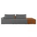 Sofá Ilha 2 Lugares Living 252cm Modulado para Sala Lary Bouclê Cinza K01 - D'Rossi