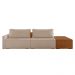 Sofá Ilha 2 Lugares Living 252cm Modulado para Sala Lary Bouclê Creme K01 - D'Rossi