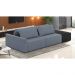 Sofá Ilha 2 Lugares Living 252cm Modulado para Sala Lary Linho Azul/PU Pto K01 - D'Rossi