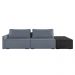 Sofá Ilha 2 Lugares Living 252cm Modulado para Sala Lary Linho Azul/PU Pto K01 - D'Rossi