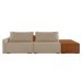 Sofá Ilha 2 Lugares Living 252cm Modulado para Sala Lary Linho Bege K01 - D'Rossi
