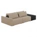 Sofá Ilha 2 Lugares Living 252cm Modulado para Sala Lary Linho Bege/PU Pto K01 - D'Rossi