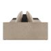 Sofá Ilha 2 Lugares Living 252cm Modulado para Sala Lary Linho Bege/PU Pto K01 - D'Rossi