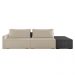 Sofá Ilha 2 Lugares Living 272cm Modulado Sala Lary Bouclê Bege/PU Pto K01 - D'Rossi