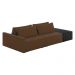 Sofá Ilha 2 Lugares Living 272cm Modulado Sala Lary Veludo Marrom/PU Pto K01 - D'Rossi