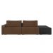 Sofá Ilha 2 Lugares Living 272cm Modulado Sala Lary Veludo Marrom/PU Pto K01 - D'Rossi